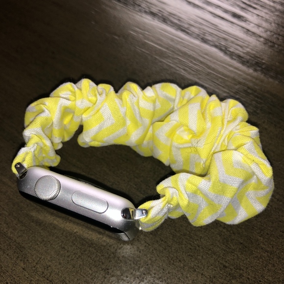 Yellow/White Scrunchie Watch band 38mm/40mm - Picture 6 of 8
